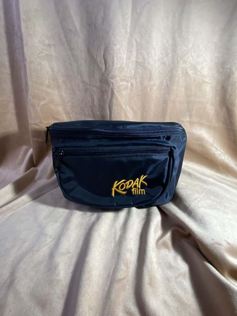 Vintage Kodak Film Black Nylon Fanny Pack Waist Bag Embroidered Logo